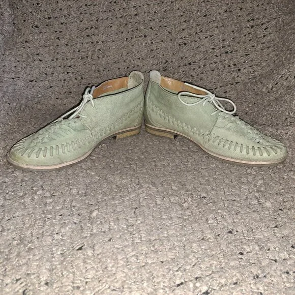 OFFICE London-Sage Green Nubuck Fisherman/Ghillie Sandals-Sz 40-Excellent - Picture 4 of 8